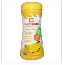 Nurture Inc. (Happy Baby), happypuffs, Organic Puffs, Finger Food for Babies, Banana Puffs, 2.1 oz (60 g)