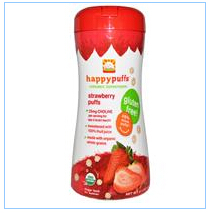 Nurture Inc. (Happy Baby), Happypuffs, Organic Superfoods, Strawberry Puffs, 2.1 oz (60 g)