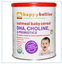 Nurture Inc. (Happy Baby), Happybellies, Oatmeal Baby Cereal, DHA, Choline, and Probiotics, 7 oz (198 g)