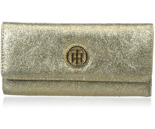 Tommy Hilfiger 汤米·希尔费格 Metallic Flap 女士长款钱包 金色款