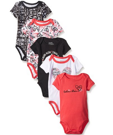 Calvin Klein 婴儿 连体衣5件装