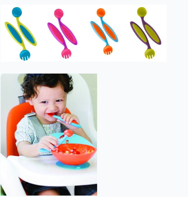Boon Benders Adaptable Silicone Utensils弯角训练勺