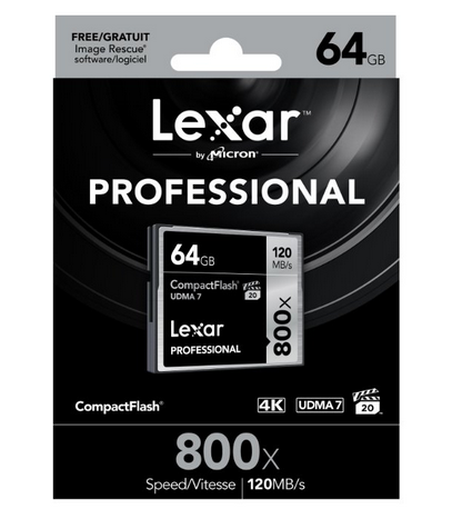 Lexar Professional 800x 64GB VPG-20 CF存储卡