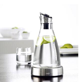 Emsa 爱慕莎 Flow Carafe 不锈钢基座玻璃冰樽 1夸脱