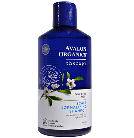 Avalon Organics, 茶树薄荷头皮调理洗发水, 14液体盎司(414毫升)。