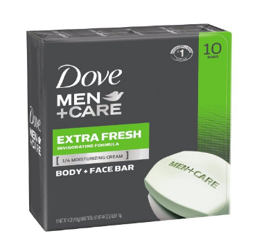 Dove 男士面部身体两用清洁皂 4oz，10块装