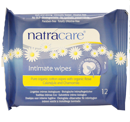 Natracare, 女性私密处用有机棉湿巾