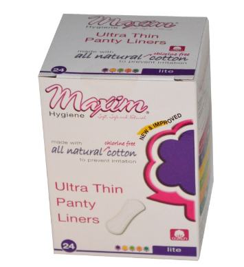 Maxim Hygiene Products, 超薄护垫，微量吸收，24片