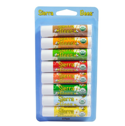 Sierra Bees, 有机润唇膏, 8支混合装。