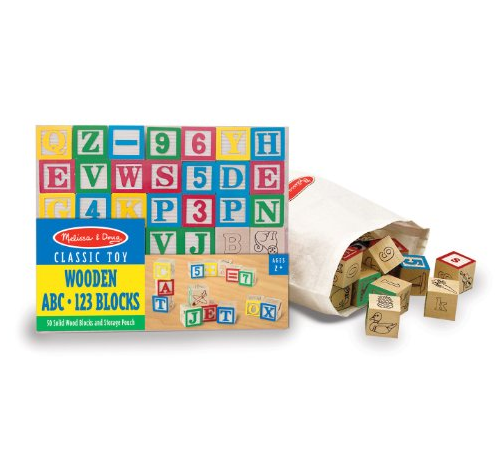 Melissa & Doug 木制数字/字母积木