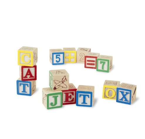 Melissa & Doug 木制数字/字母积木