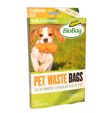 Biobag, 宠物垃圾袋，50 只，11.4 in x 7.9 in x 0.92 mil 