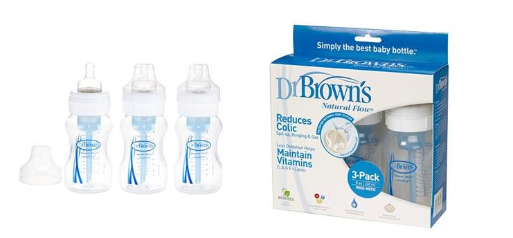 Dr. Brown's 布朗博士 Natural Flow 宽口径奶瓶 240ml*3个