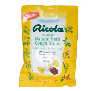 Ricola, 天然草本止咳润喉糖，21颗