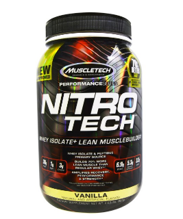 Muscletech, Nitro Tech，乳清分离 + 瘦肌肉增长剂，香草