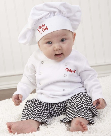 婴儿厨师初生婴儿用品套装礼品盒，白色，0-6个月