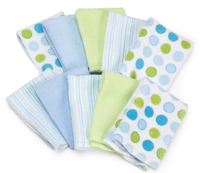 超柔棉婴儿洗护方巾 10条装