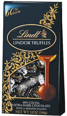 瑞士莲 Lindor Truffles Extra Dark 60%黑巧克力软心球 5.1oz*6袋