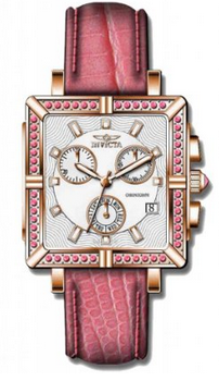 因维克塔10340女士的玫瑰花水晶计时粉红色皮带手表7件表带套装