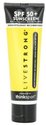  Livestrong SPF 50+ 高强度成人运动物理防晒霜3oz