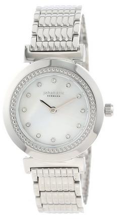 珍珠母表盘镶嵌施华洛世奇元素水晶不锈钢女款腕表