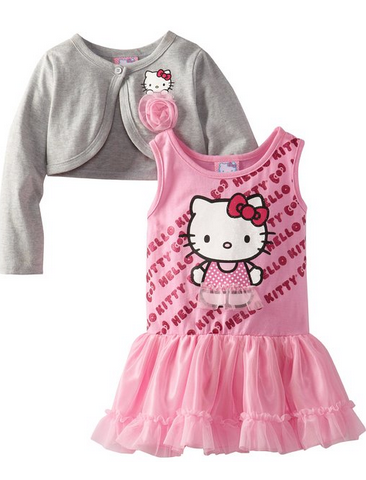 凯蒂猫 女宝宝开衫连衣裙套装