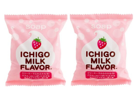 Ichigo Milk Soap牛奶草莓味道超萌香皂（2块装）