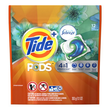 汰渍黑科技，Tide Pods 旗舰产品 4合1 强力去污除味洗衣凝珠，12粒装 $4.76，约合38元（再用$1 Coupon，实付$3.76，凑单佳品）