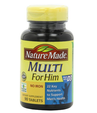 Nature Made 男性 Multi For Him 综合维生素矿物质营养片 90片$8.29，约合55元（用$1 coupon，实付$7.29，用S&S更低）