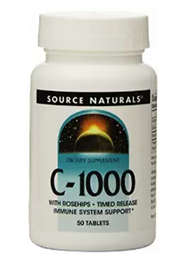 Source Naturals 缓释型 维生素C+玫瑰果 50片*2瓶$8.75，约合67元（用S&S更低）