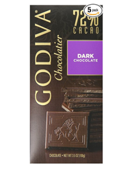 2015年新上，歌帝梵 GODIVA 72%黑巧克力 大排，100g*5板$16.97，约合166元