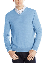 Calvin Klein Merino Contrast Back 男士V领羊毛衫$39.99+$11.89含税直邮（约￥330）