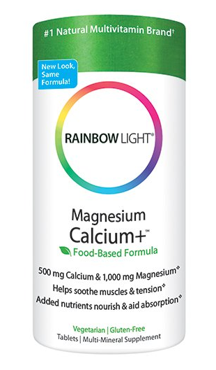 缓解肌肉酸痛，Rainbow Light 天然食物钙镁片 180片$13.58，约合102元（用S&S更低）
