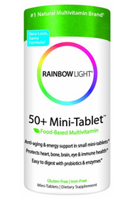 凑单品！【Rainbow Light 润泊莱 50+ Mini Tab Age-Defense Formula 抗衰老 膳食补充剂 180片】$16.36