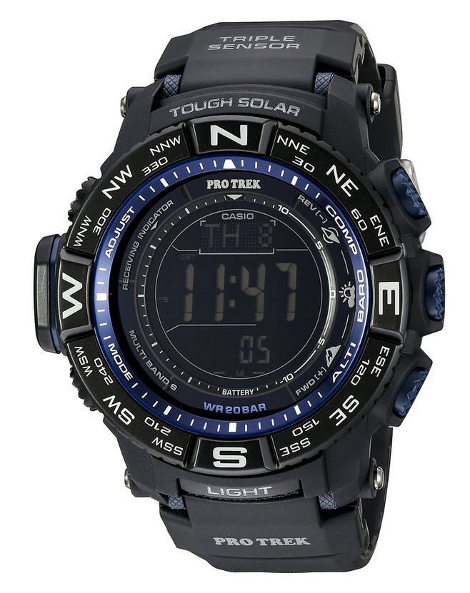 新低价！【CASIO 卡西欧 PRW-3500Y-1CR 3感应器/6局电波/光动能 多功能登山表】$208，约合1098元。