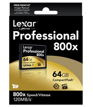 金盒特价！【Lexar Professional 800x 32GB CF高速存储卡】$38.49，直邮到手约合255元。