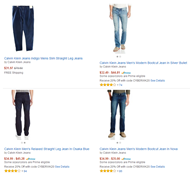 直邮中国！美国亚马逊 【Calvin Klein Jeans 多款男士牛仔裤】 $34.99均一价，可与最新八折码 CYBERWK20叠加使用