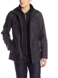 新低价！【Calvin Klein Walking Coat with Bib 男士羊毛尼外套】$84.95，约合660元。