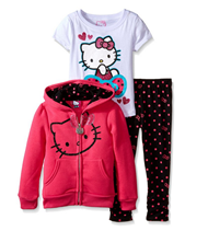 可叠加75折券！【Hello Kitty 凯蒂猫 So Fancy 女童三件套 】$29.99，直邮到手约176元。 