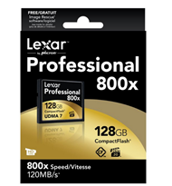 凑单佳品！【Lexar Professional 800x 128GB CF高速存储卡】$87.99，约合556元。