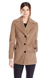 叠加75折码好价！【Calvin Klein Single Breated 女士羊毛混纺大衣】  $126.83，可叠加码“HOLLYJOLLY”，转运到手约710元。