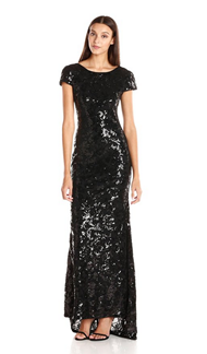 新低价！【Calvin Klein Cap Sleeve Sequin Gown 女士亮片礼服】$141（需用码，约￥990）