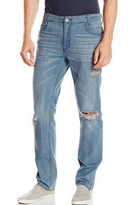 新低！【Calvin Klein Jeans 直筒破洞牛仔裤】 $30.59，直邮到手约237元。