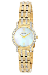 新低！【Citizen西铁城 EX1242-56D 施华洛世奇水晶 女士光动能手表】$165，转运约合1139元。