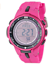 骚粉！【CASIO 卡西欧 PRW-3000-4BCR 太阳能三重感应6局电波新款登山表】 $163.72 需转运（到手约￥1105）