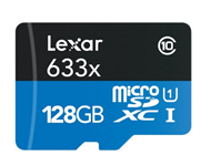 金盒特价！【雷克沙 Lexar TF microSDHC 633x UHS-I 128GB高速存储卡（95M/S）】$43.99，约合292元