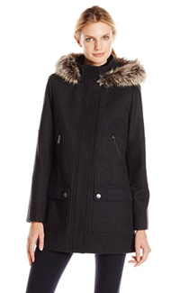 新低价！【London Fog 伦敦雾女士羊毛混纺大衣】$68.79 ，转运到手约454元。