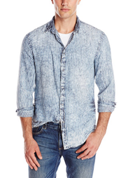 新低价！【Calvin Klein男子长袖条纹衬衫 100%纯棉】$20.98，直邮到手164元。