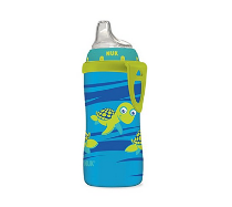 美亚直邮【NUK Blue Turtle Silicone Spout Active 学饮杯】