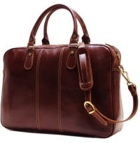 美亚 新补货！【Floto Venezia Slim Brown Briefcase 复古男士公文包】